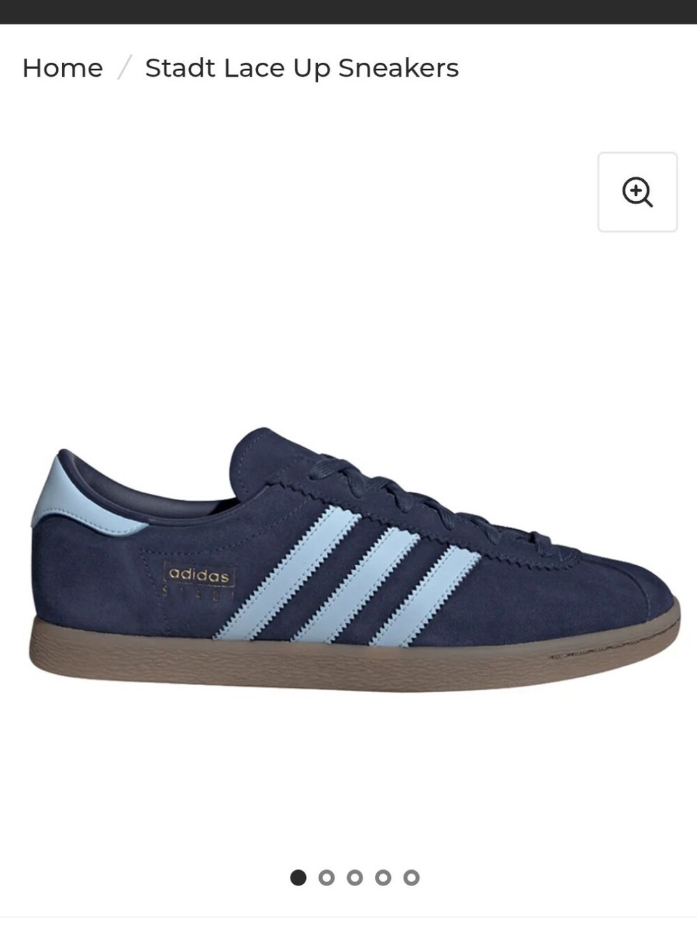 Adidas Stadt Suede Lace-Up Sneakers in Navy and Light Blue BRAND NEW/box